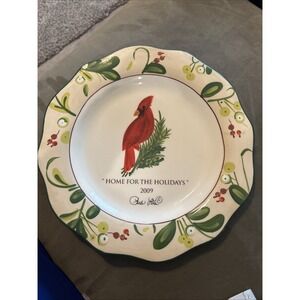 Paula Dean At Home Collector's Series "Home For The Holidays" Handpainted Plate